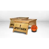 Spotkick: set van 2 houten doel poortjes met een gat aan de bovenkant