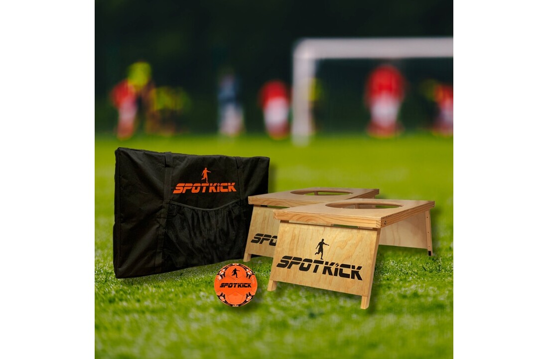 Spotkick : ensemble de 2 cages de but en bois avec un trou en haut