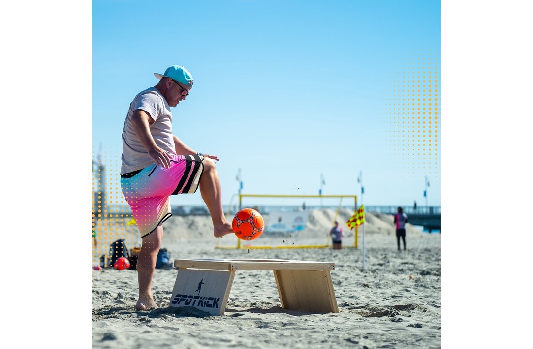 Spotkick : ensemble de 2 cages de but en bois avec un trou en haut