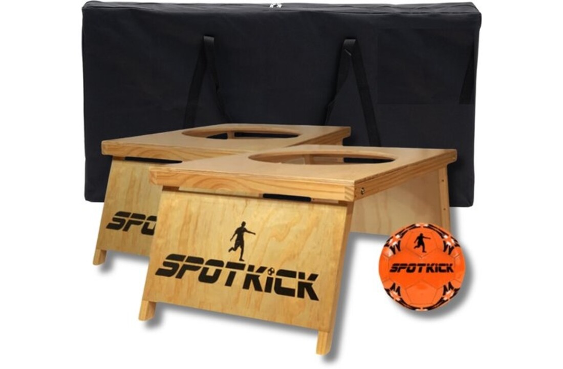 Spotkick : ensemble de 2 cages de but en bois avec un trou en haut