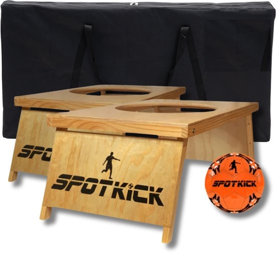 Spotkick : ensemble de 2 cages de but en bois avec un trou en haut