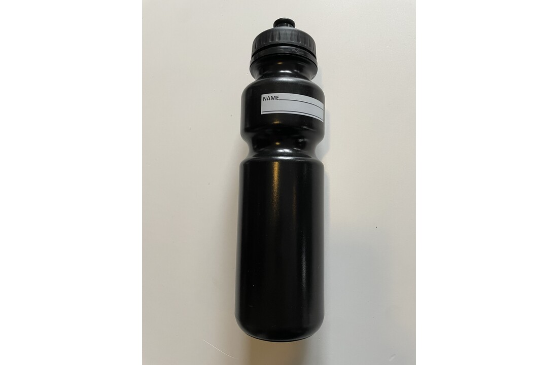 Bouteille noire de 750 ml avec graduation, ligne de visée et étiquette