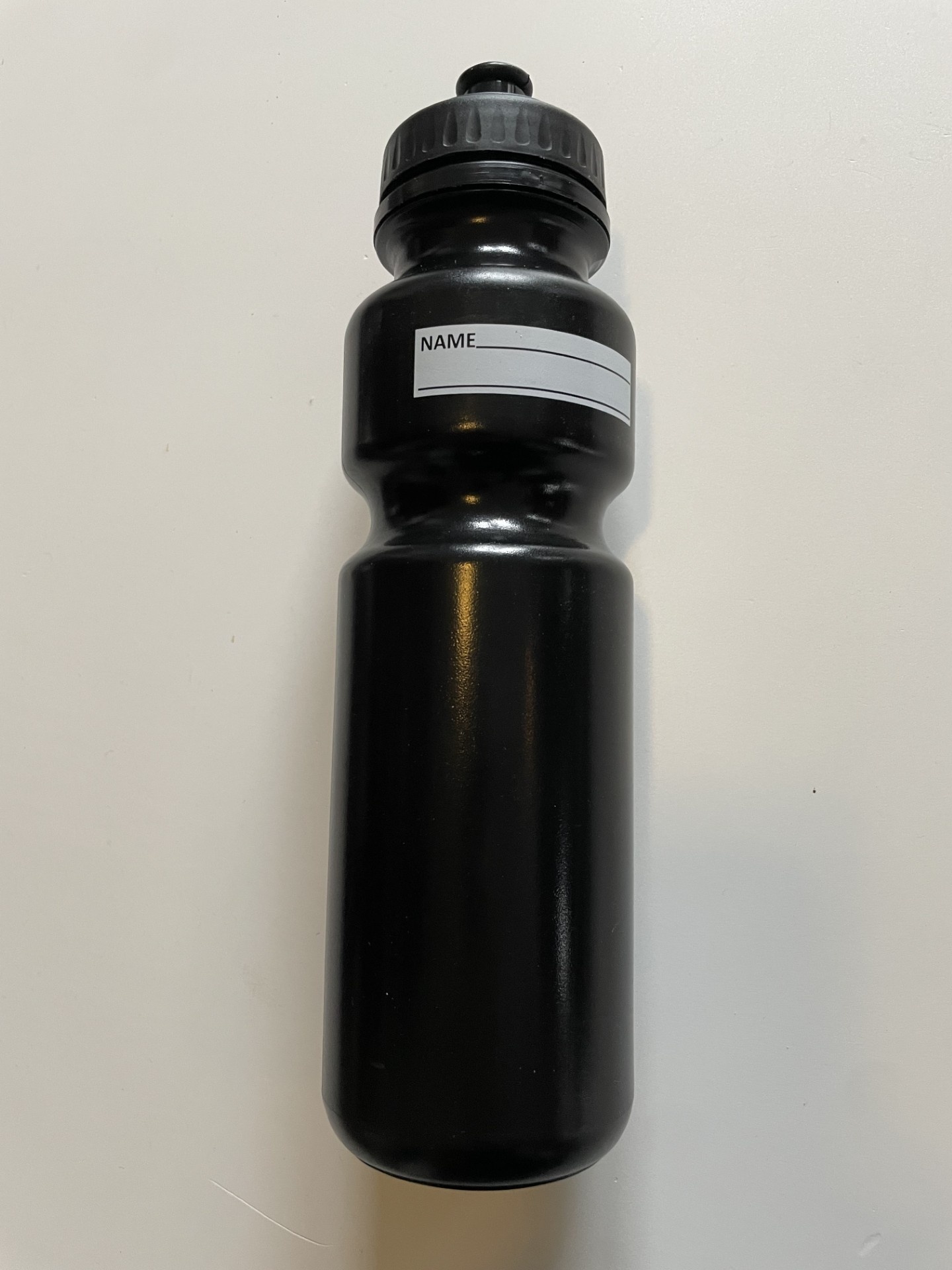 Bidon 750 ml Zwart met maatverdeling, zichtstreep en etiket