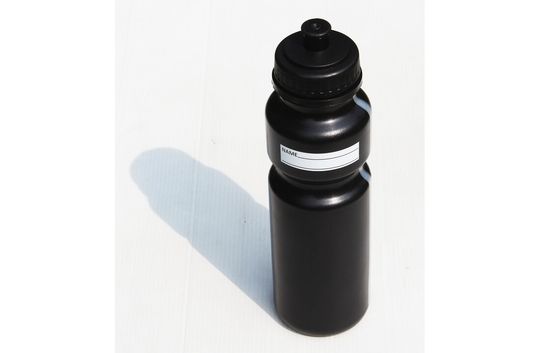 Bouteille noire de 750 ml avec graduation, ligne de visée et étiquette