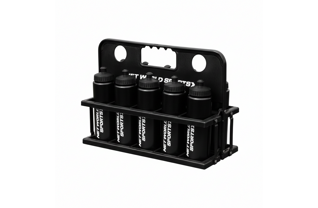 Support à bouteilles d'eau avec 10 bouteilles d'eau noires