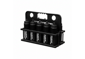 Support à bouteilles d'eau avec 10 bouteilles d'eau noires