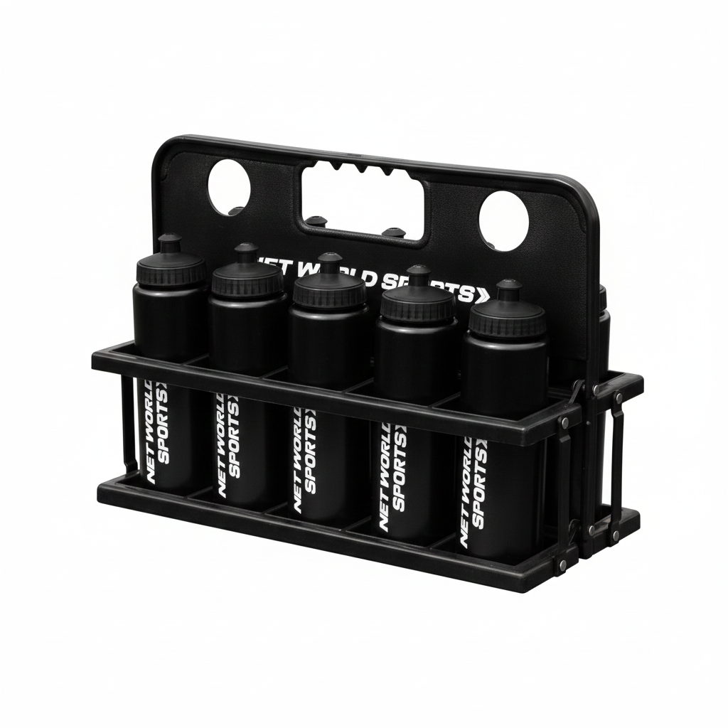 Support à bouteilles d'eau avec 10 bouteilles d'eau noires