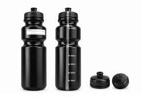 Bouteille noire de 750 ml avec graduation, ligne de visée et étiquette