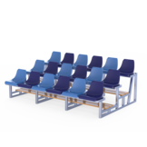 Tribune multiple avec 3 rangées de sièges