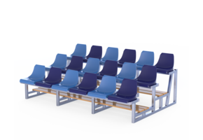 Tribune polyvalente avec 3 rangées de sièges