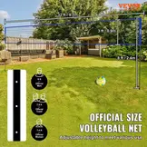 Filet de volley-ball réglable en hauteur sur 3 niveaux, idéal pour le jardin et la plage.