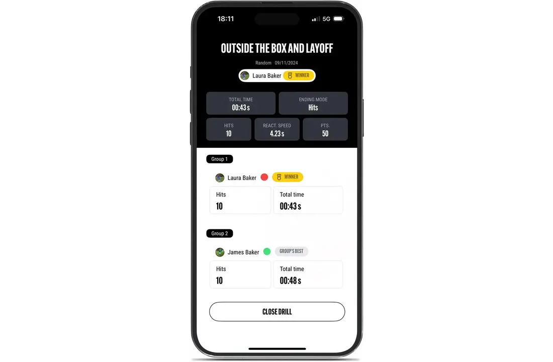 Rebondeur de padel ou de tennis Voon avec lumière de réaction