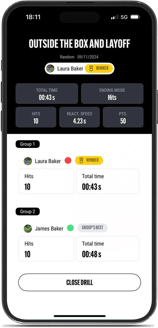 Voon Padel of Tennis Rebounder met reactie licht