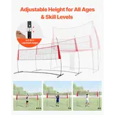 Volleybaltrainingsnet met achtervanger in hoogte verstelbaar