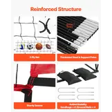 Volleybaltrainingsnet met achtervanger in hoogte verstelbaar