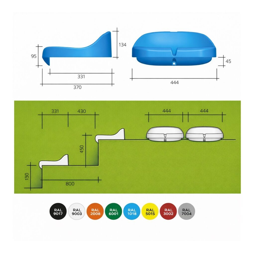 Tribune zitje zonder rugsteun