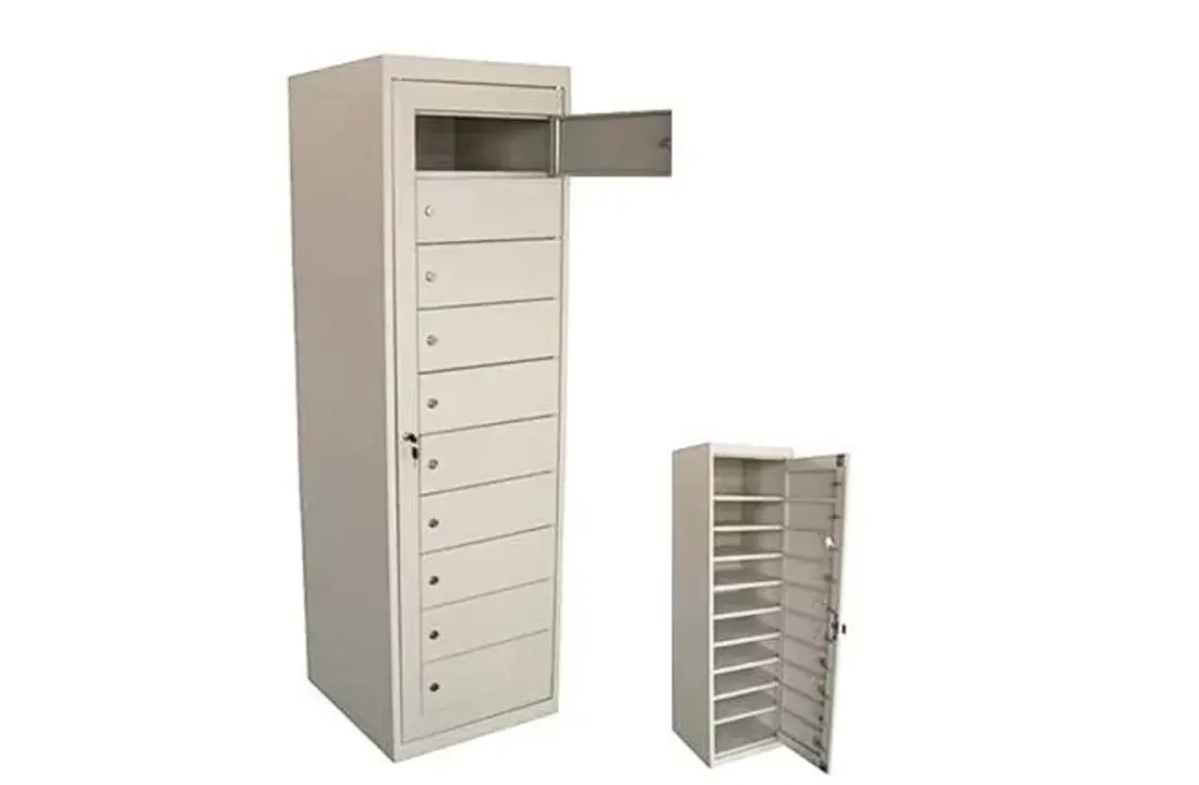 Armoire de rangement pour dressing avec porte centrale, 10 compartiments