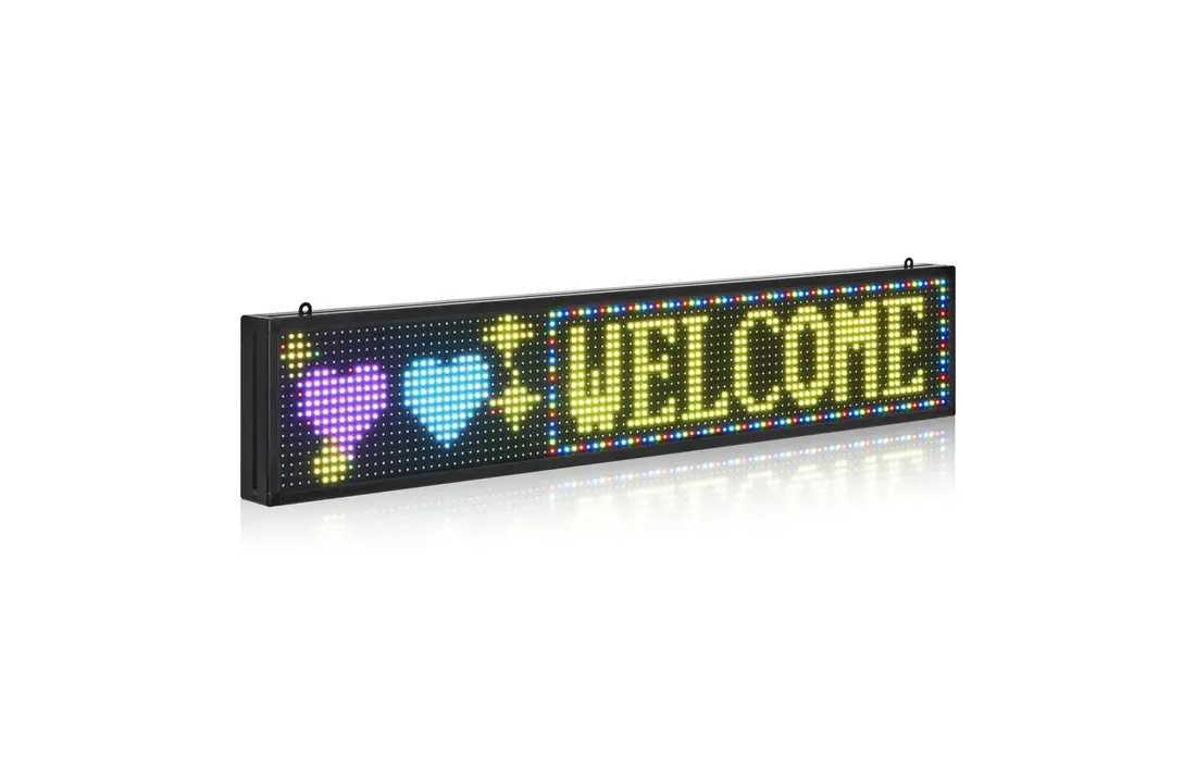 Écran LED programmable 100 cm x 20 cm pour cantine