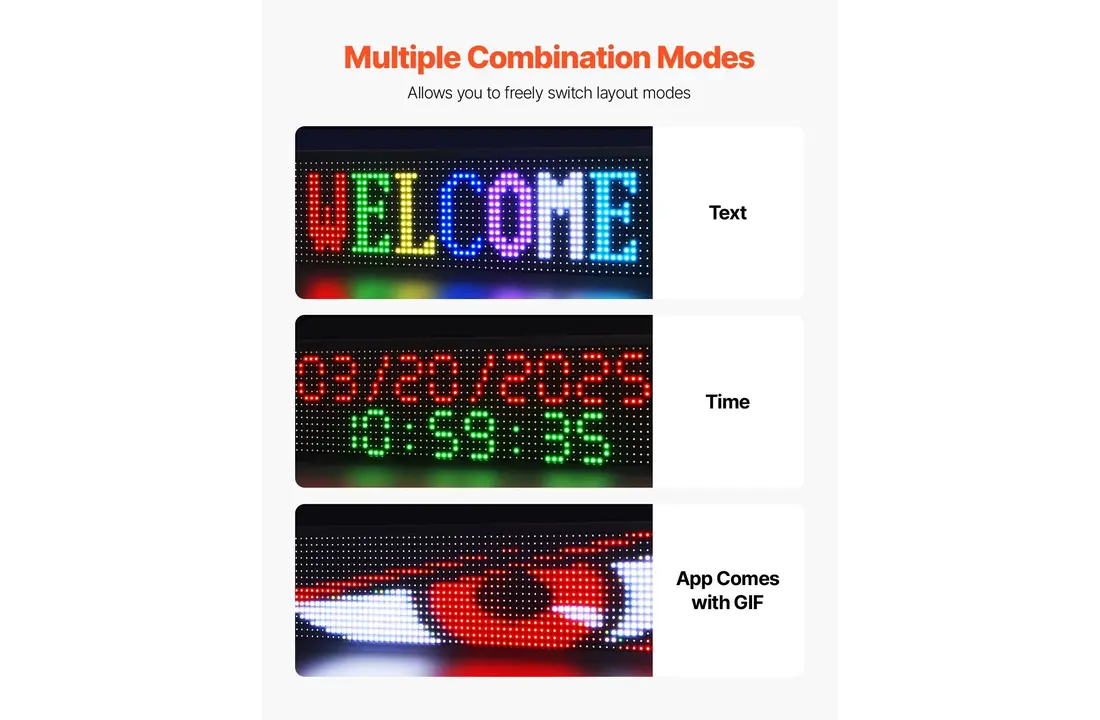 Led Display 100cmx20cm programmeerbaar Kantine