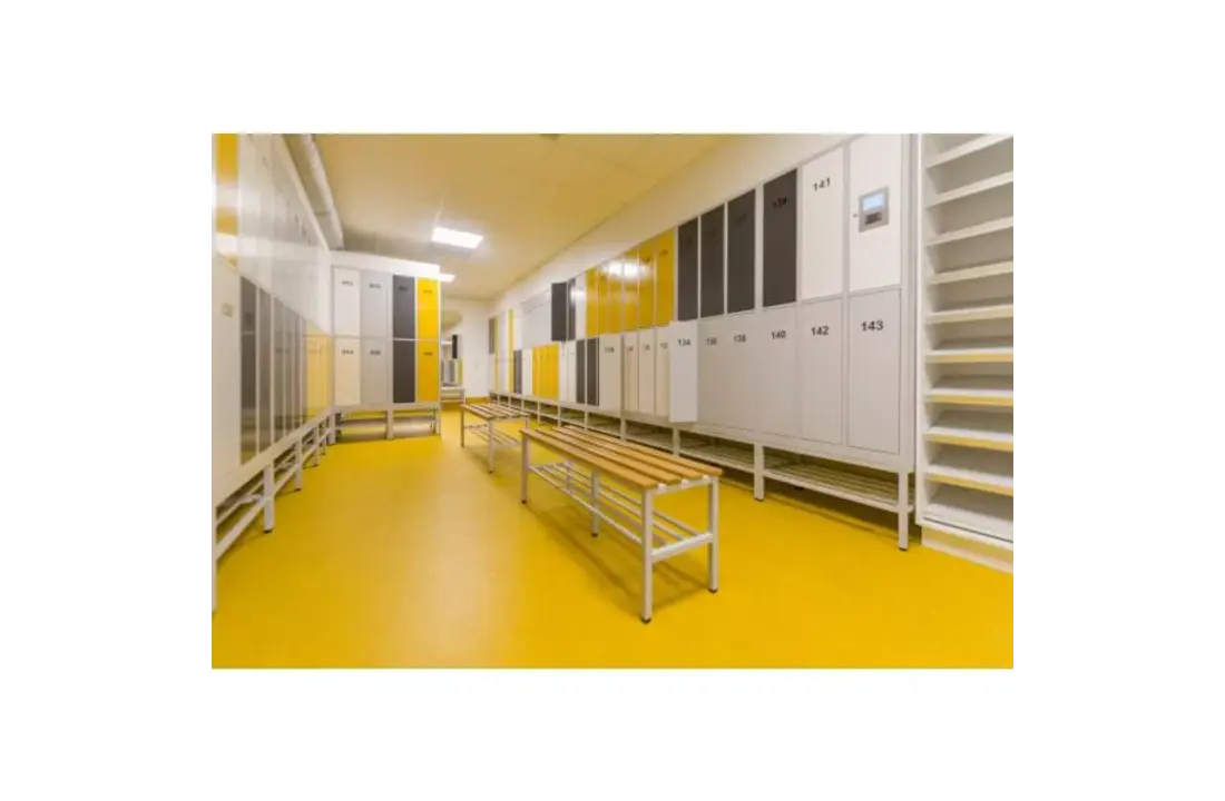 Banc de cabine d'essayage avec étagère à chaussures