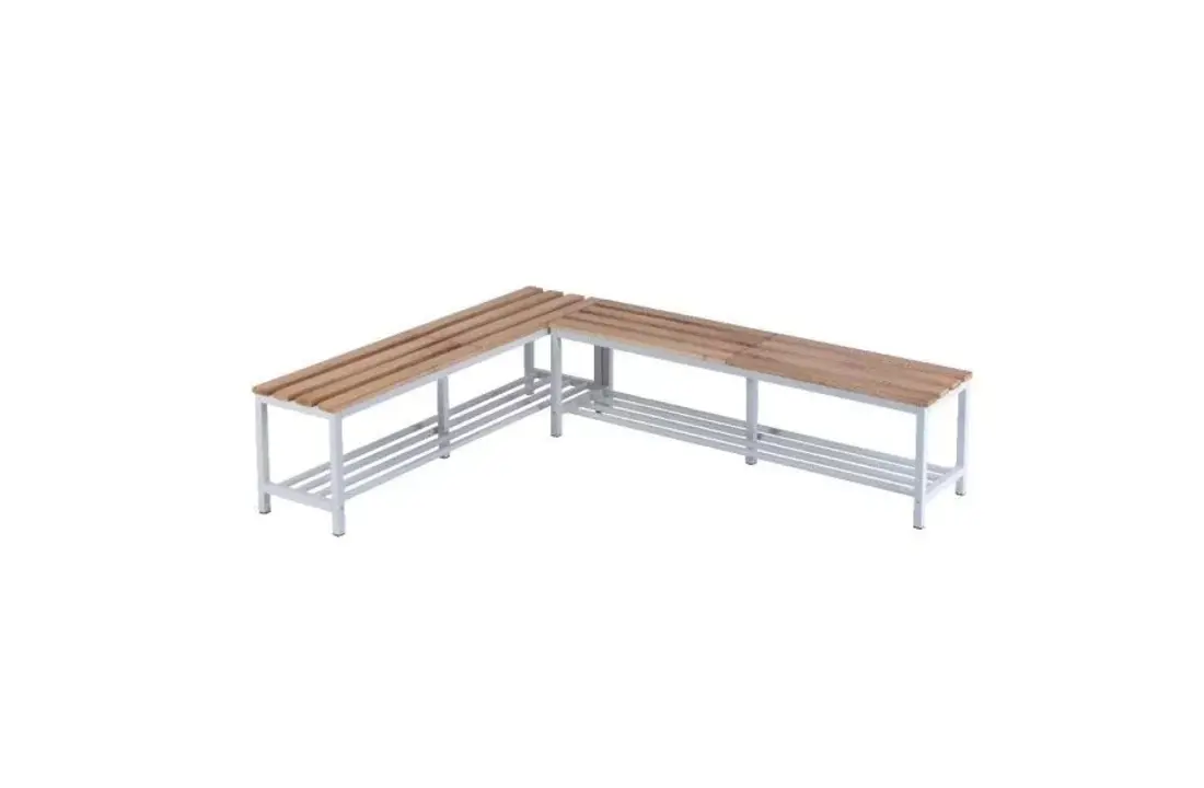 Banc de cabine d'essayage avec étagère à chaussures