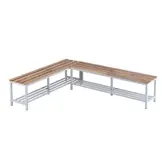 Banc de cabine d'essayage avec étagère à chaussures