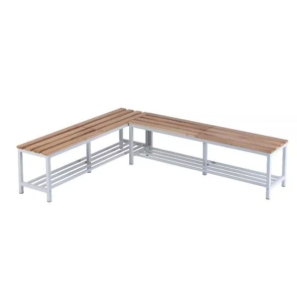 Banc de cabine d'essayage avec étagère à chaussures