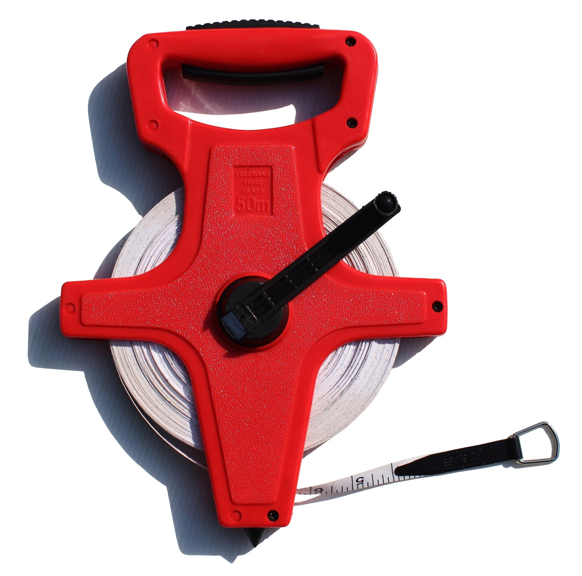 Meetlint 50 meter in stevige behuizing en draaigrip