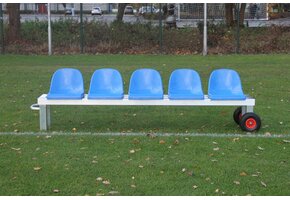 Zitbank Mobiel sportveld Aluminium  met 4 zitjes