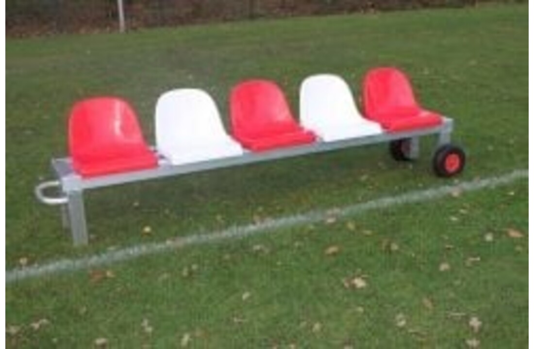 Zitbank Vast Sportveld Aluminium  met 4 zitjes