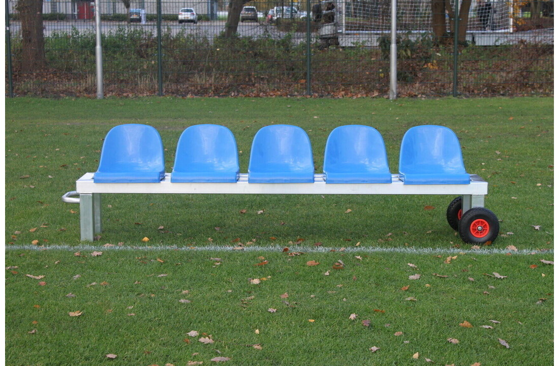 Zitbank Vast Sportveld Aluminium  met 4 zitjes
