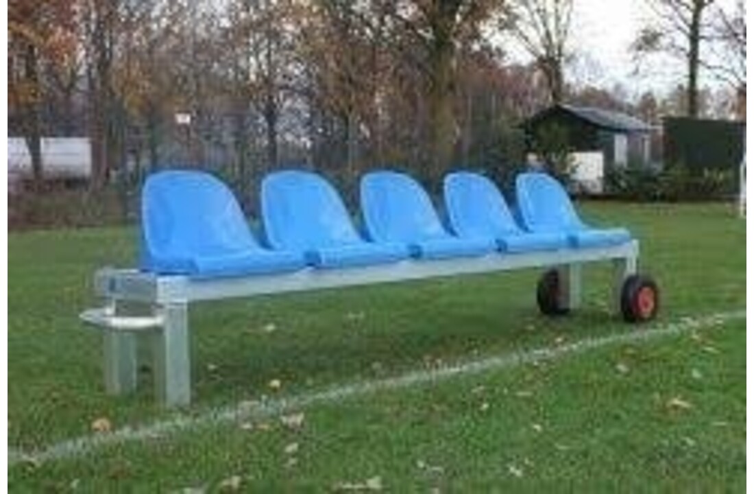 Zitbank Vast Sportveld Aluminium  met 4 zitjes