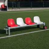 Zitbank Vast Sportveld Aluminium  met 4 zitjes