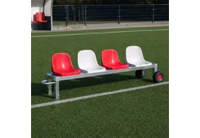 Zitbank Vast Sportveld Aluminium  met 4 zitjes