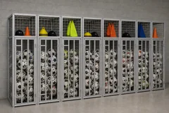 Casier à ballons pour 20 ballons avec compartiment supérieur supplémentaire