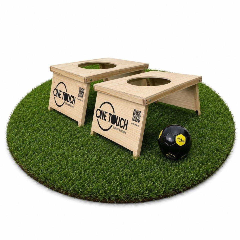 Spotkick : ensemble de 2 cages de but en bois avec un trou en haut