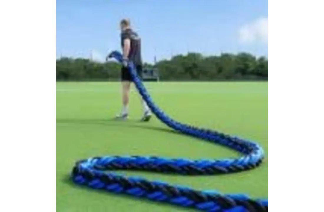 Hockeytouw 30 meter blauw zwart