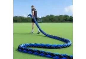 Hockeytouw 30 meter blauw zwart