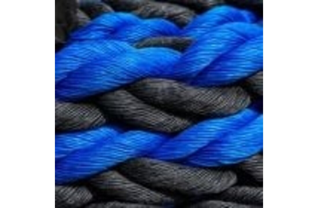 Hockeytouw 30 meter blauw zwart