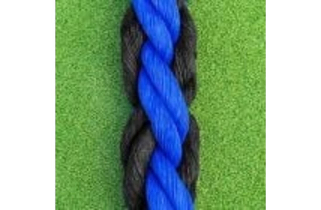 Hockeytouw 30 meter blauw zwart