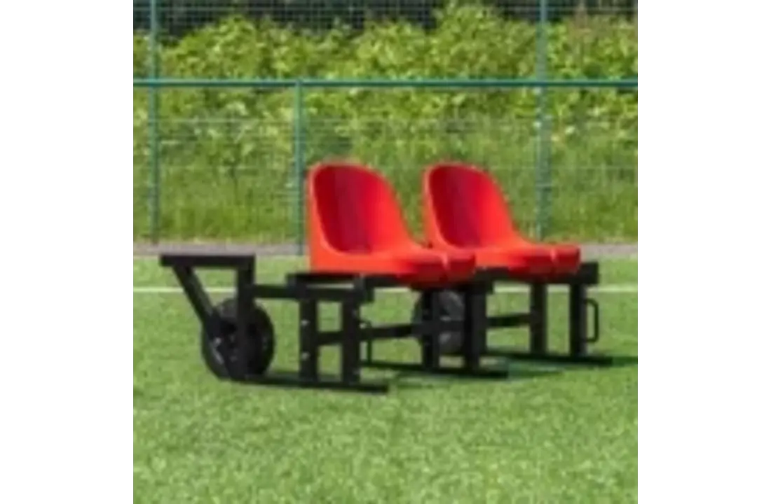 Zitbank  2-zits verrijdbaar met kuip stoelen