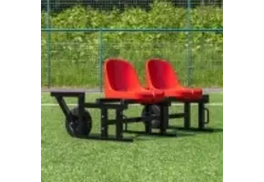 Zitbank  2-zits verrijdbaar met kuip stoelen