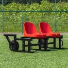 Zitbank  2-zits verrijdbaar met kuip stoelen