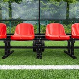 Zitbank  2-zits verrijdbaar met kuip stoelen