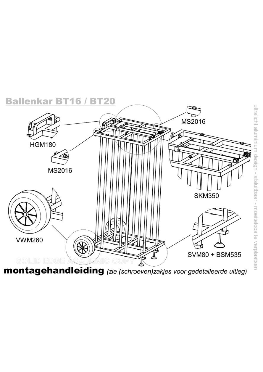 Conteneur à balles pour 20 balles