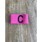 Brassard de capitaine de football féminin rose avec fermeture Velcro
