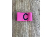 Brassard de capitaine de football féminin rose avec fermeture Velcro