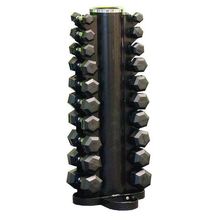 PTessentials Pro Hexa Dumbbellset 1 t/m 10 kg inclusief opbergtoren