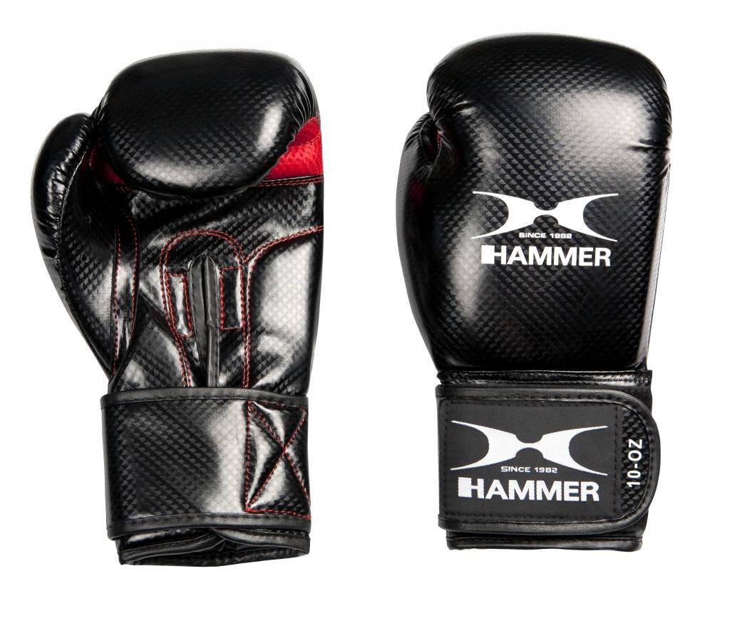 Hammer Boxing Bokshandschoenen X-Shock Lady PU Zwart-Rood 8 OZ