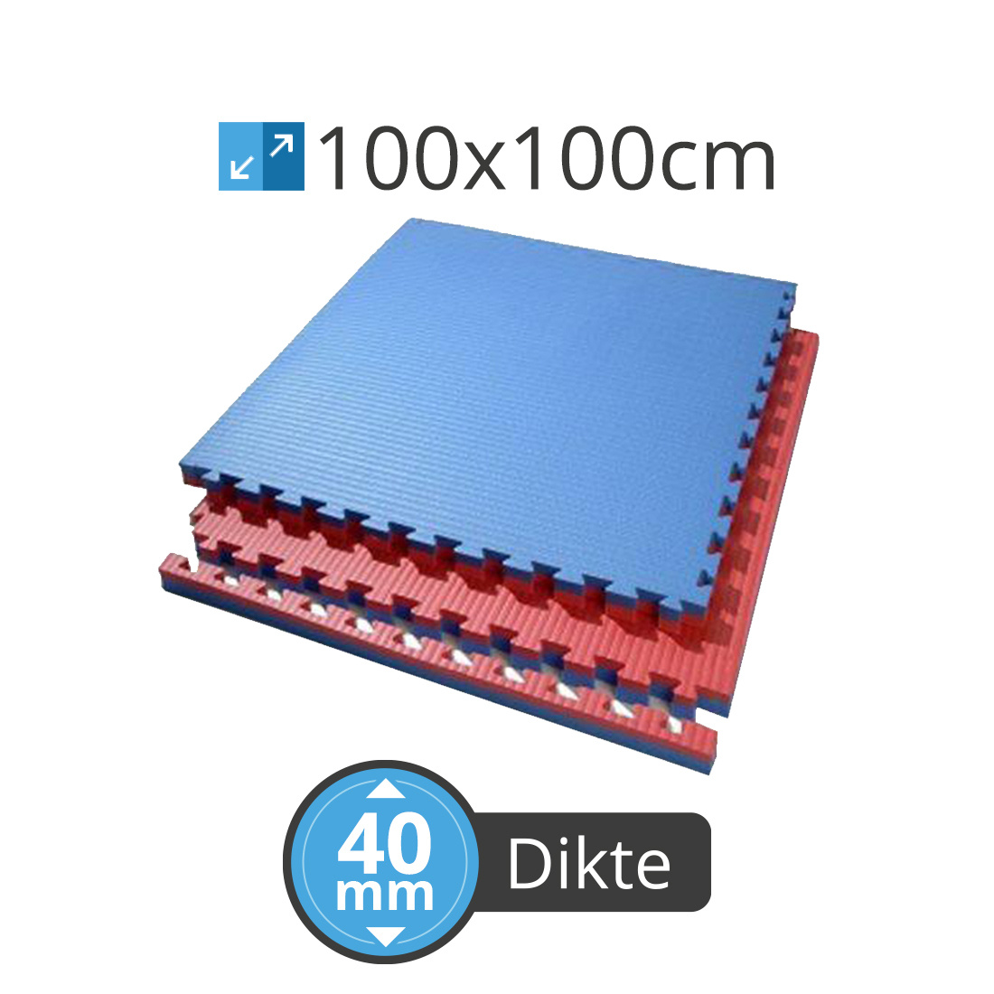 PTessentials Tatami matten rood-blauw - 100x100x4 cm - Palletprijs afbeelding